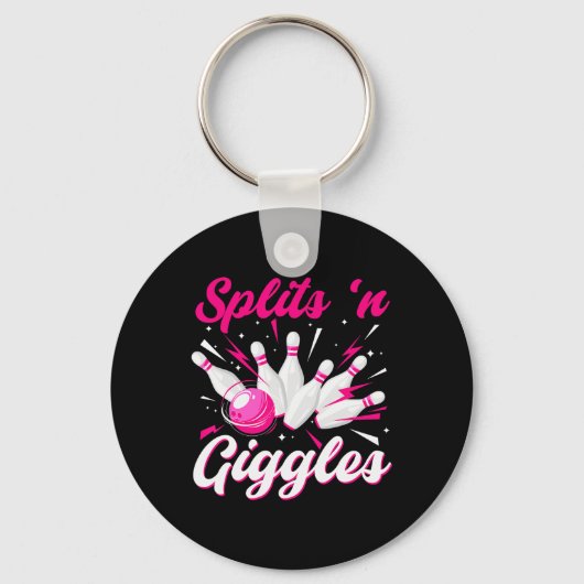 Grappige Splits n Giggles Bowling Team Lieve Vrouw Sleutelhanger (Voorkant)
