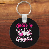 Grappige Splits n Giggles Bowling Team Lieve Vrouw Sleutelhanger (Voorkant)