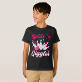 Grappige Splits n Giggles Bowling Team Schattige B T-shirt (Voorkant volledig)
