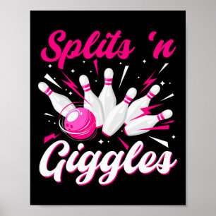 Grappige Splits n Giggles Bowlingteam Schattige Bo Poster