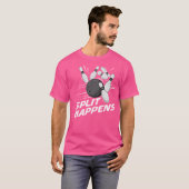 Grappige splitsing gebeurt Bowling Team Bowling Sq T-shirt (Voorkant volledig)