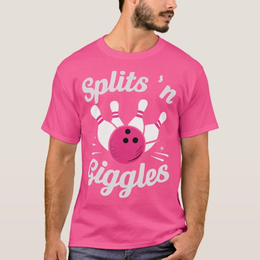 Grappige splitsingen N Giggles Bowling Bowling Bal T-shirt (Voorkant)