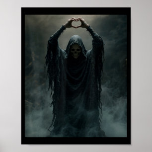 Grappige spook hart handen eng gezicht halloween poster