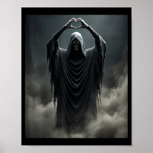 Grappige spook hart handen eng gezicht halloween poster
