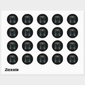 Grappige spook hart handen eng gezicht halloween ronde sticker (Vel)