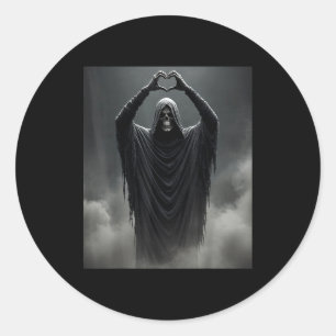 Grappige spook hart handen eng gezicht halloween ronde sticker