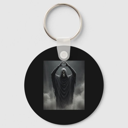 Grappige spook hart handen eng gezicht halloween sleutelhanger (Voorkant)