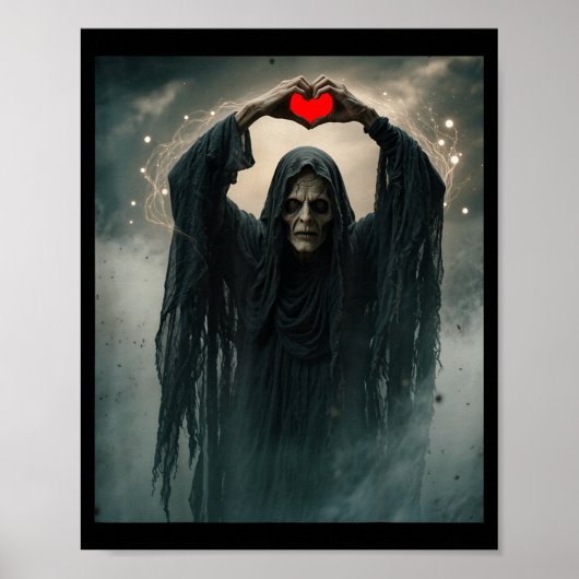 Grappige spook hart handen eng horrorsposter poster (Voorkant)
