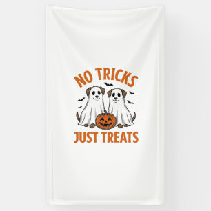 Grappige Spook Hond Halloween Geen Streken Alleen  Spandoek