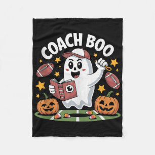 Grappige Spook Voetbal Coach Halloween Ontwerp Voo Fleece Deken