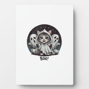Grappige Spookkat Boe Halloween Dier Spook Kitty T Fotoplaat