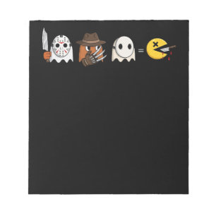 Grappige spookparodie van Halloween-gamers Notitieblok