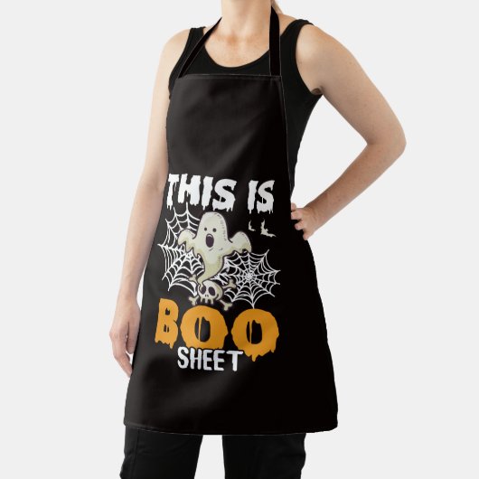 Grappige spookwoordspeling Dit is Boo Sheet Schort (Insitu)