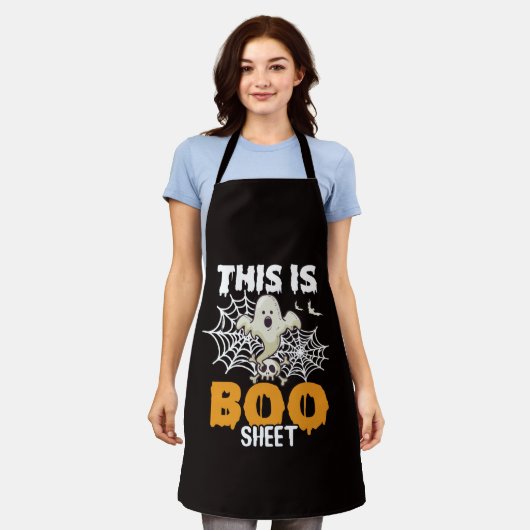 Grappige spookwoordspeling Dit is Boo Sheet Schort (Gedragen)