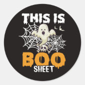 Grappige spookwoordspeling Dit is een boekenblad Ronde Sticker (Voorkant)