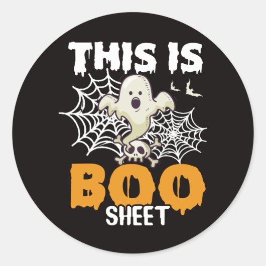Grappige spookwoordspeling Dit is een boekenblad Ronde Sticker (Voorkant)