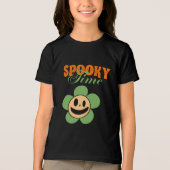 Grappige Spooky Ghost Flower ,Spooky limoen Tri-Blend Shirt (Voorkant)