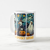 Grappige Spooky Goose Halloween Witch Pumpkin Art Koffiemok (Voorkant links)