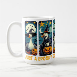 Grappige Spooky Goose Halloween Witch Pumpkin Art Koffiemok