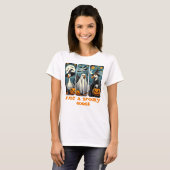 Grappige Spooky Goose Halloween Witch Pumpkin Art T-shirt (Voorkant volledig)
