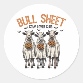 Grappige Spooky Halloween Farm Dieren Ronde Sticker