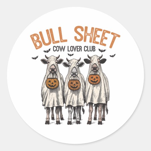 Grappige Spooky Halloween Farm Dieren Ronde Sticker (Voorkant)