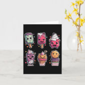 Grappige Spooky Horror Halloween Ice Cream Summer  Kaart (Gele Bloem)