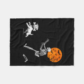 Grappige Spooky Humor Halloween Skeleton Chasing D Fleece Deken (Voorkant (Horizontaal))