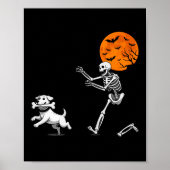Grappige Spooky Humor Halloween Skeleton Chasing D Poster (Voorkant)