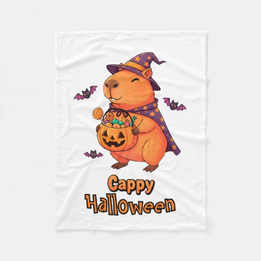 Grappige Spooky Schattigee Gift Cappy Halloween Ca Fleece Deken (Voorkant)