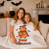 Grappige Spooky Schattigee Gift Cappy Halloween Ca Fleece Deken