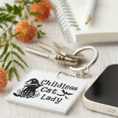 Grappige Spooky Schattigee Halloween Kinderloze Ca Sleutelhanger (Voorkant Rechts)