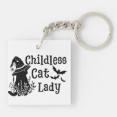 Grappige Spooky Schattigee Halloween Kinderloze Ca Sleutelhanger (Achterkant)