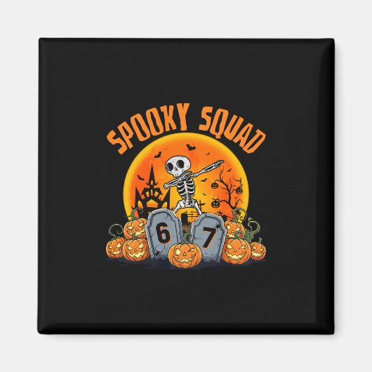 Grappige Spooky Squad 67 Skelet Halloween 67 Gehee Magneet (Voorkant)