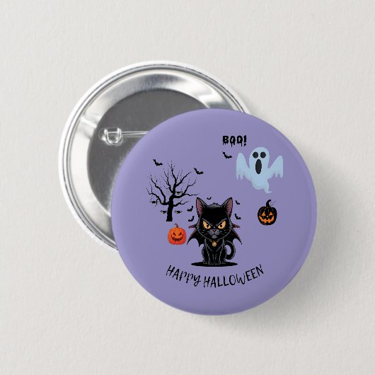 Grappige Spooky Vampire Cat Halloween Ronde Button 5,7 Cm (Voorkant /achterkant)