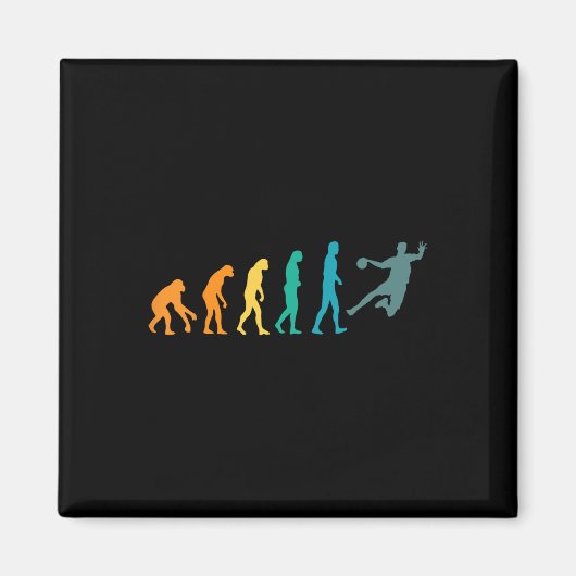 Grappige Sport Evolutie Handbal Magneet (Voorkant)
