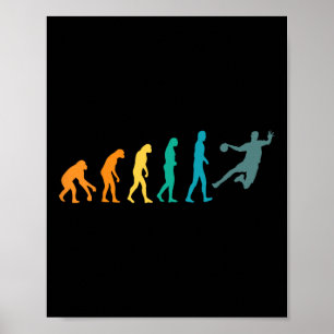 Grappige Sport Evolutie Handbal Poster