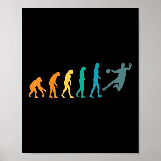 Grappige Sport Evolutie Handbal Poster (Voorkant)