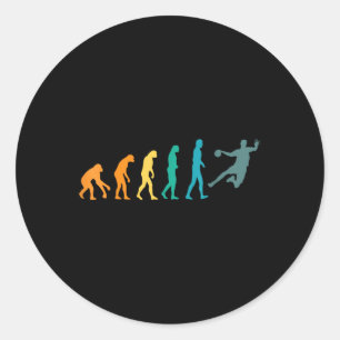 Grappige Sport Evolutie Handbal Ronde Sticker