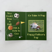 Grappige Sport Thema Vaderdag Kaart w/Basset (Binnen)