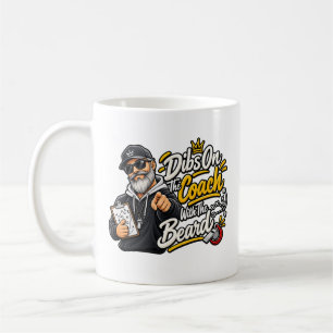 Grappige sportclaim op de coach met de baard koffiemok