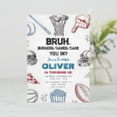 Grappige sportparty-uitnodiging voor vrienden kaart (Staand voorkant)