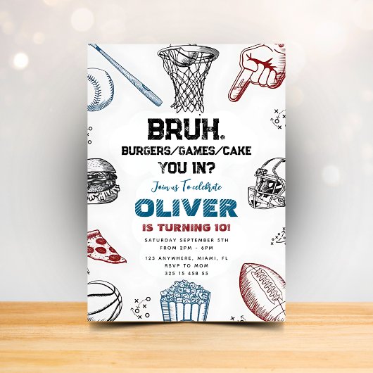 Grappige sportparty-uitnodiging voor vrienden kaart