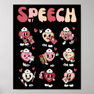 Grappige spraaktherapie Valentijnsdag Hart Slp Va Poster