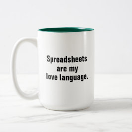 Grappige Spreadsheets Zijn Mijn Liefdestaal Tweekleurige Koffiemok