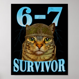Grappige spreuk 67 Katten Buikpijn Overlevende Kat Poster