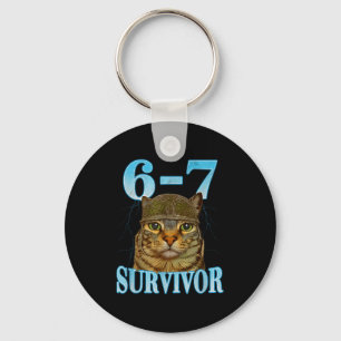 Grappige spreuk 67 Katten Buikpijn Overlevende Kat Sleutelhanger