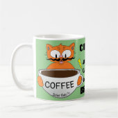 Grappige Spreuk Cartoon Kat Koffiemok (Links)