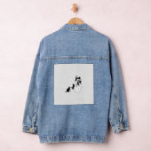 Grappige spreuk enge seizoen Halloween kat Geest V Denim Jacket (Hangar)