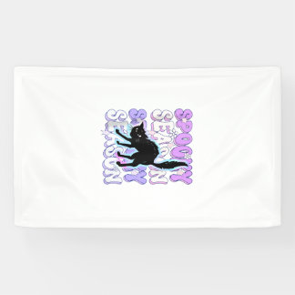 Grappige spreuk enge seizoen Halloween kat minnare Spandoek